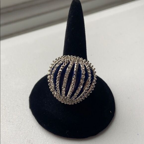 Adjustable rhinestone studded spike ring - Picture 13 of 15